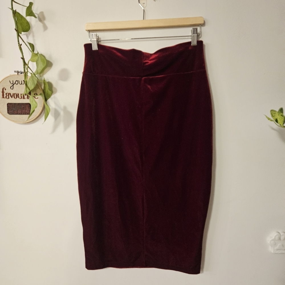Vintage Guillaume Velvet Burgundy Skirt - Picture 4 of 4